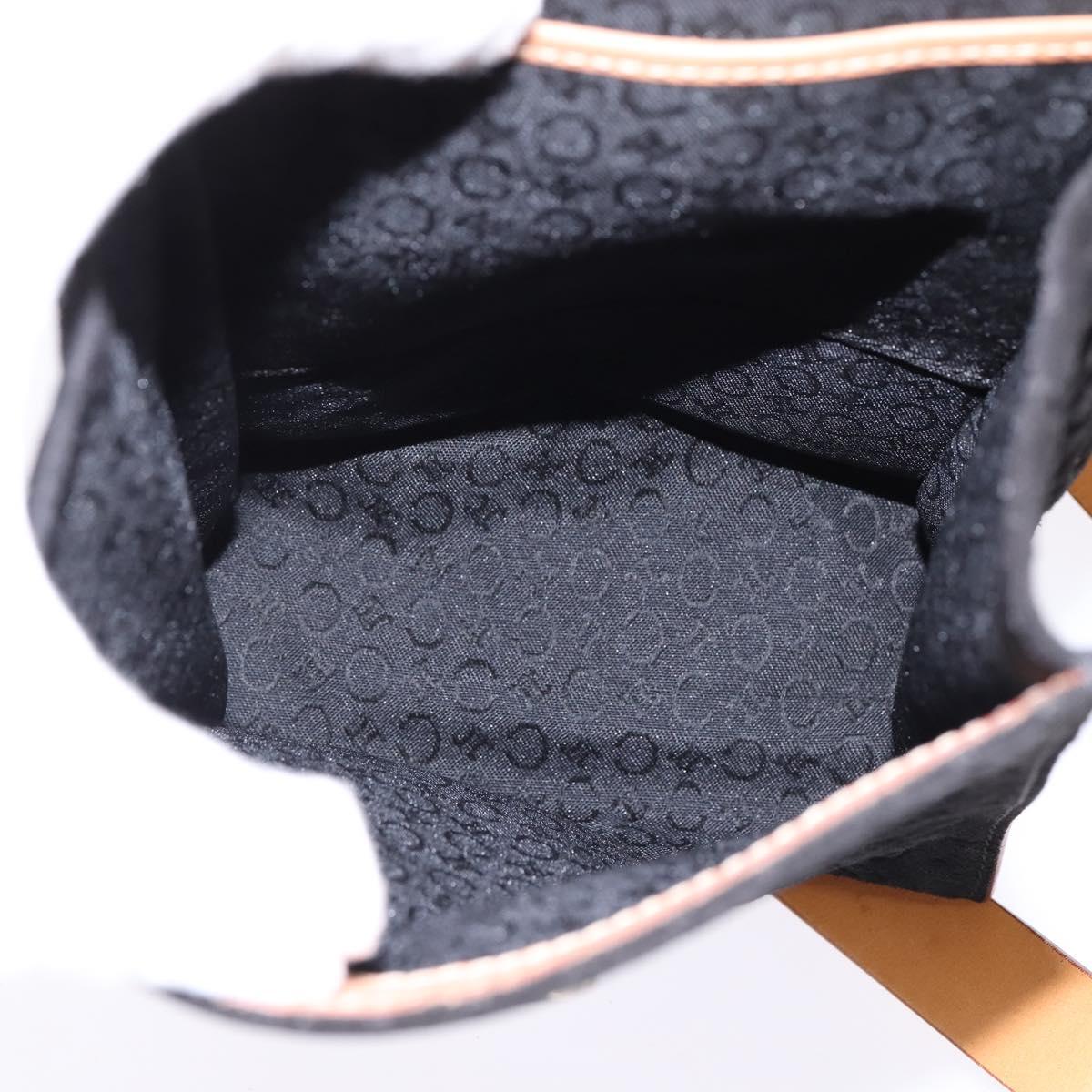 CELINE C Macadam Canvas Shoulder Bag Suede Black Silver Auth 144950