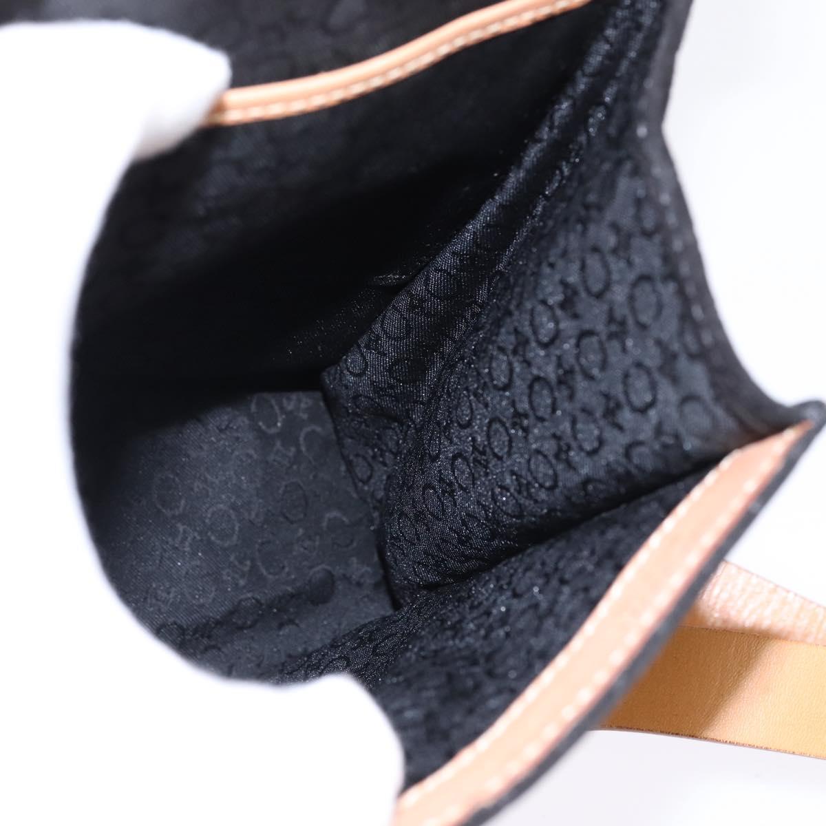 CELINE C Macadam Canvas Shoulder Bag Suede Black Silver Auth 144950