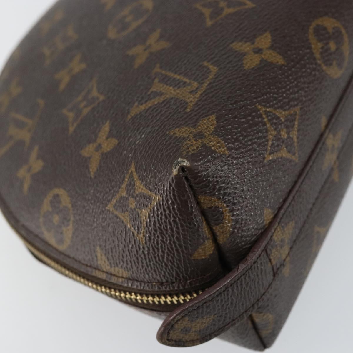 LOUIS VUITTON Monogram Trousse Demi Ronde Cosmetic Pouch M47520 LV Auth 144954