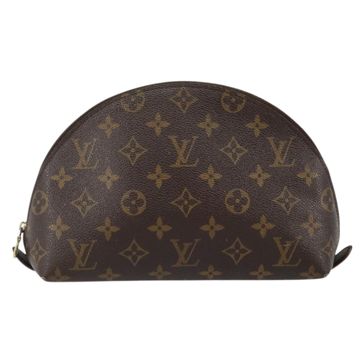 LOUIS VUITTON Monogram Trousse Demi Ronde Cosmetic Pouch M47520 LV Auth 144954