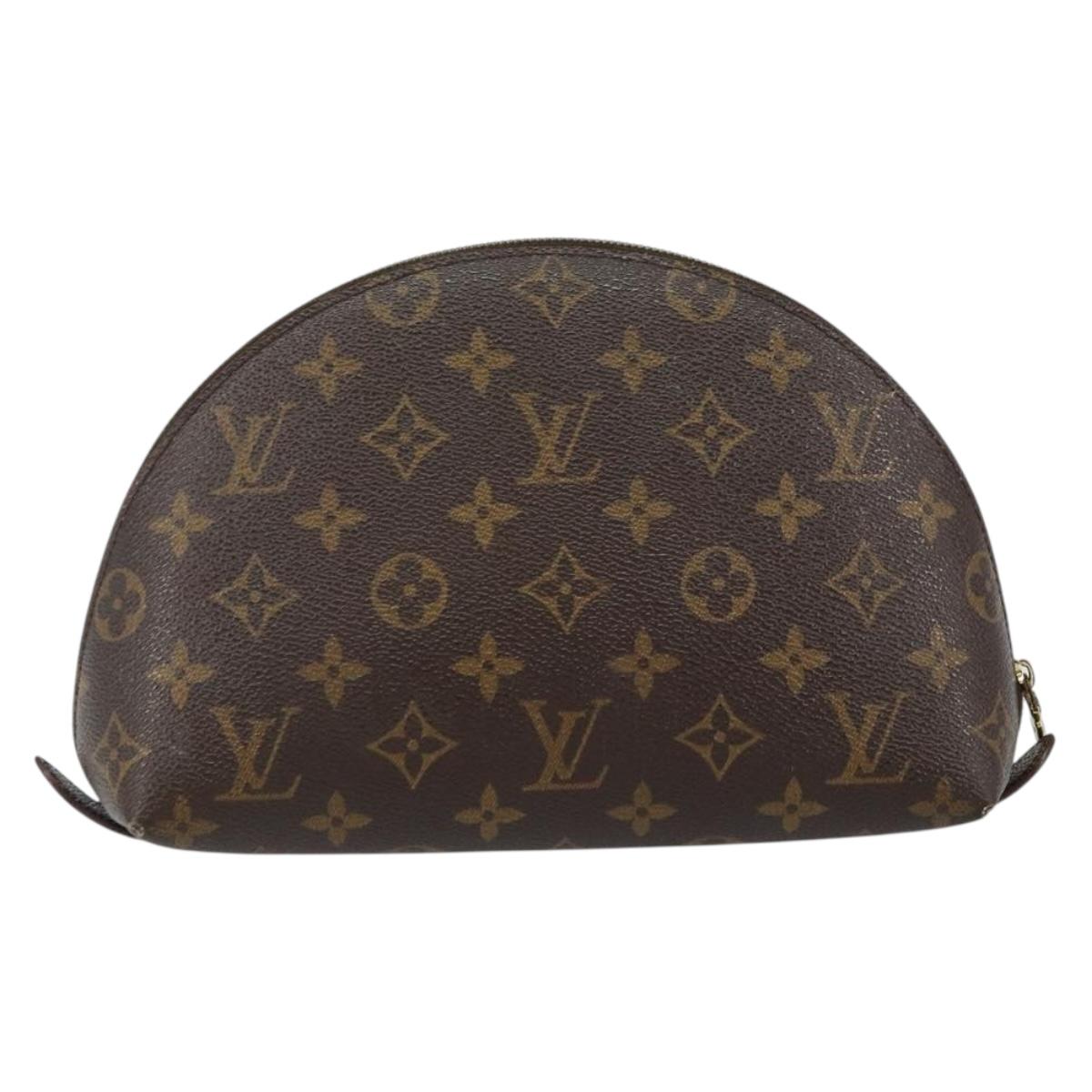 LOUIS VUITTON Monogram Trousse Demi Ronde Cosmetic Pouch M47520 LV Auth 144954