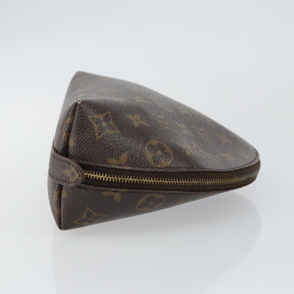 LOUIS VUITTON Monogram Trousse Demi Ronde Cosmetic Pouch M47520 LV Auth 144954