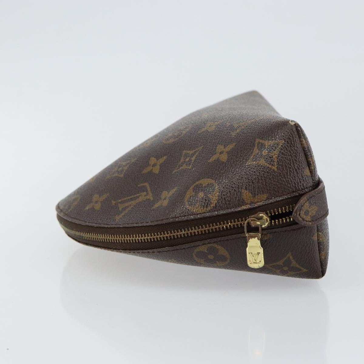 LOUIS VUITTON Monogram Trousse Demi Ronde Cosmetic Pouch M47520 LV Auth 144954