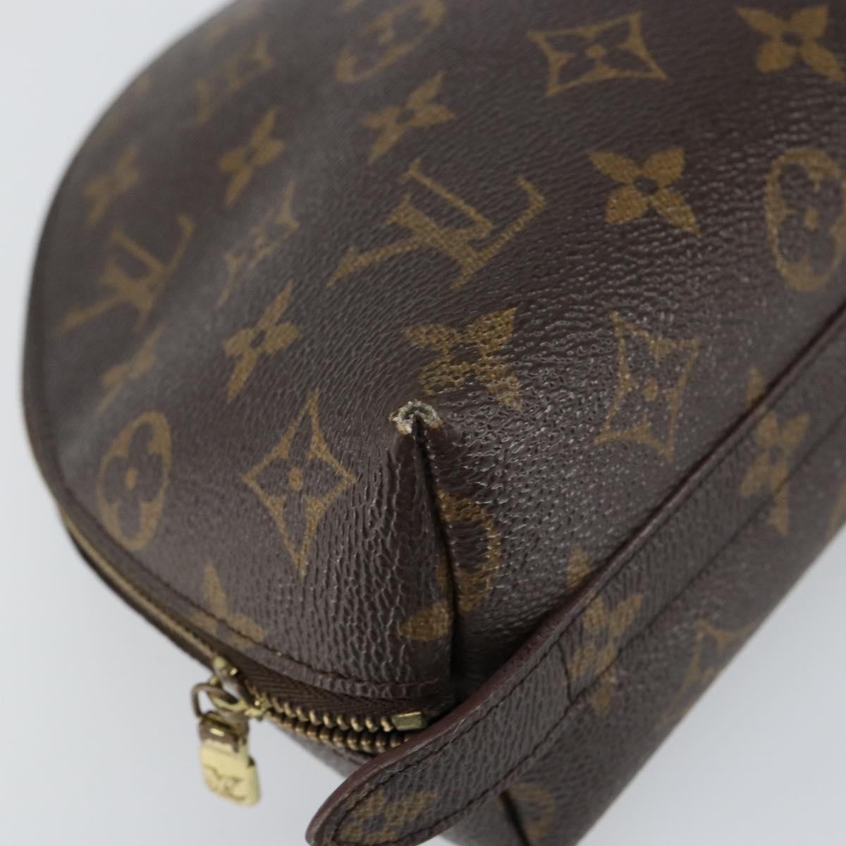 LOUIS VUITTON Monogram Trousse Demi Ronde Cosmetic Pouch M47520 LV Auth 144954