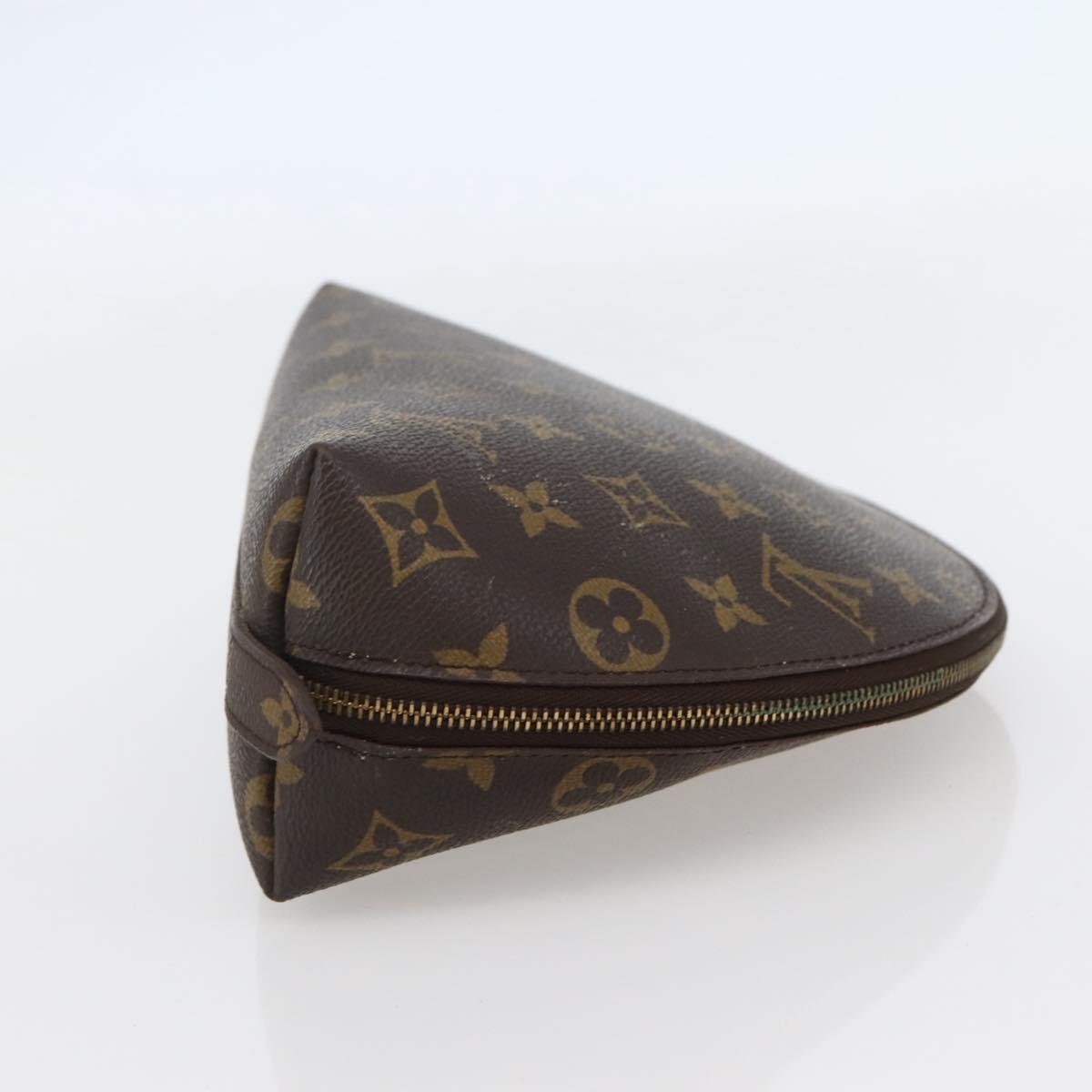 LOUIS VUITTON Monogram Trousse Demi Ronde Cosmetic Pouch M47520 LV Auth 144955