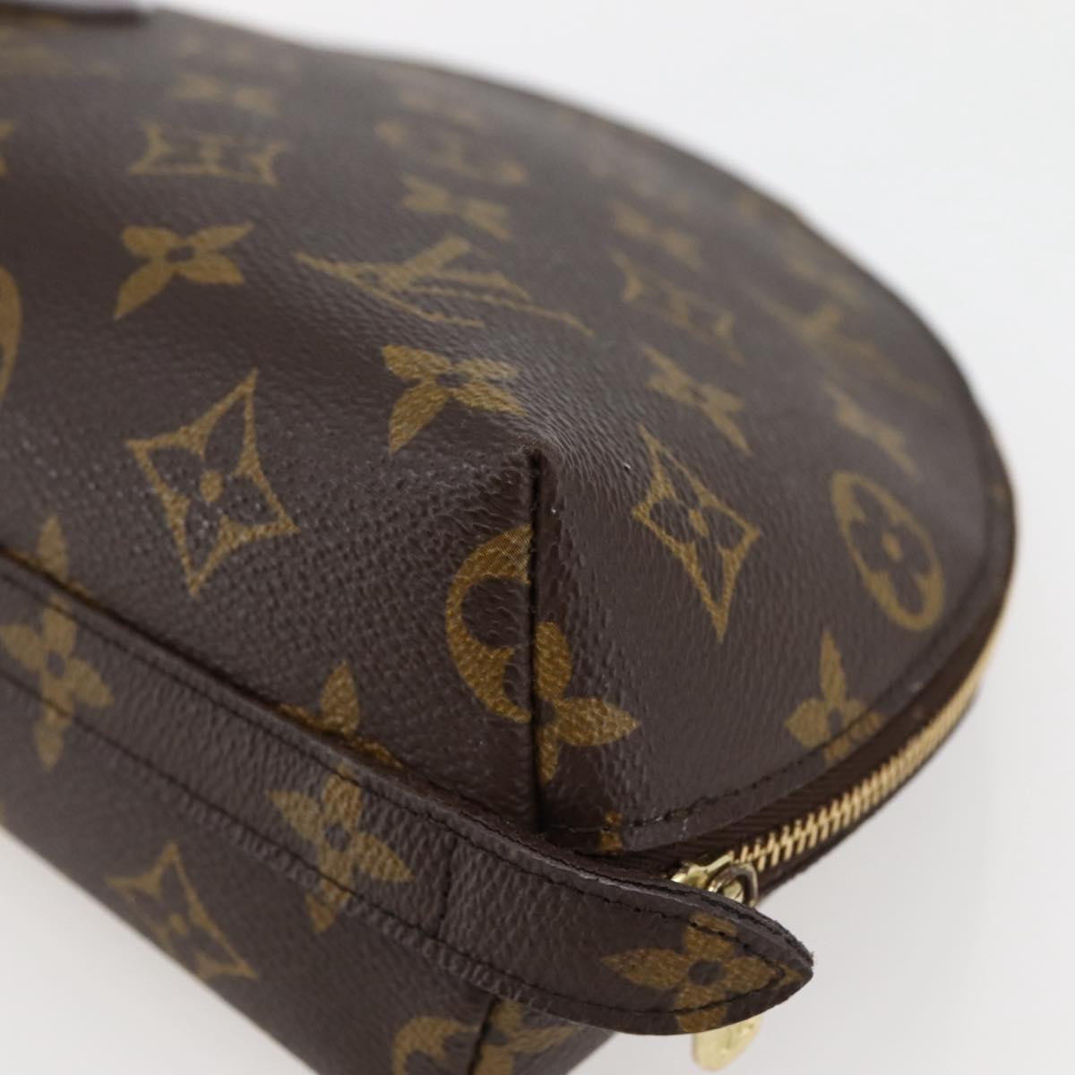 LOUIS VUITTON Monogram Trousse Demi Ronde Cosmetic Pouch M47520 LV Auth 144956