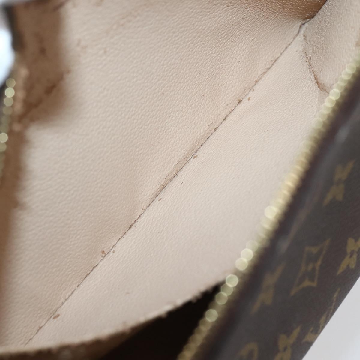 LOUIS VUITTON Monogram Trousse Demi Ronde Cosmetic Pouch M47520 LV Auth 144956