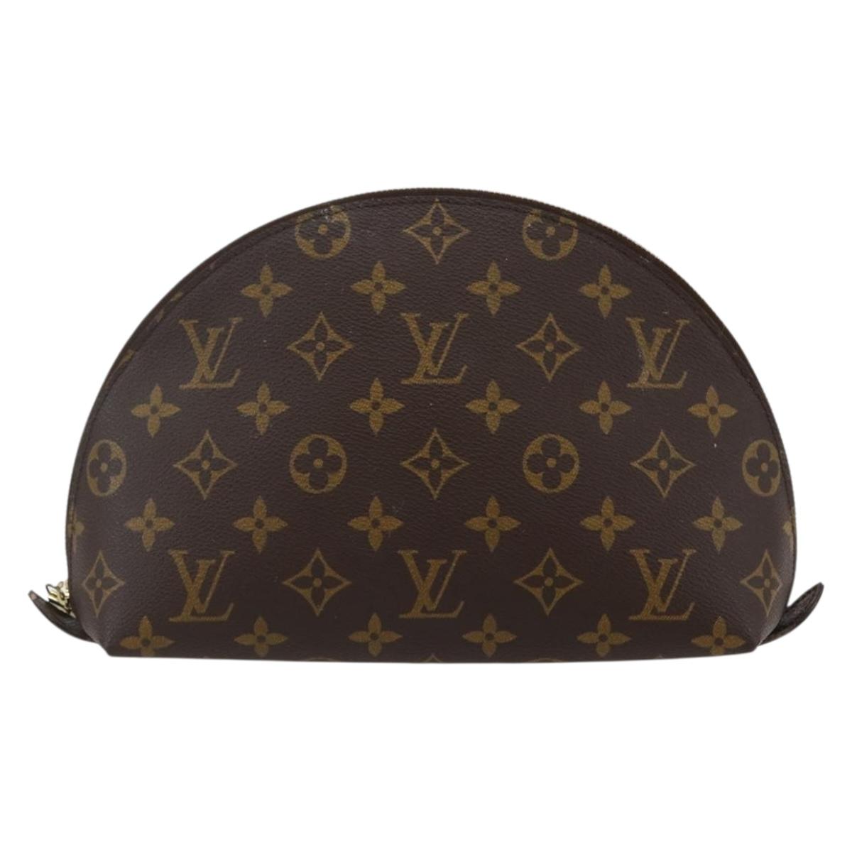 LOUIS VUITTON Monogram Trousse Demi Ronde Cosmetic Pouch M47520 LV Auth 144956