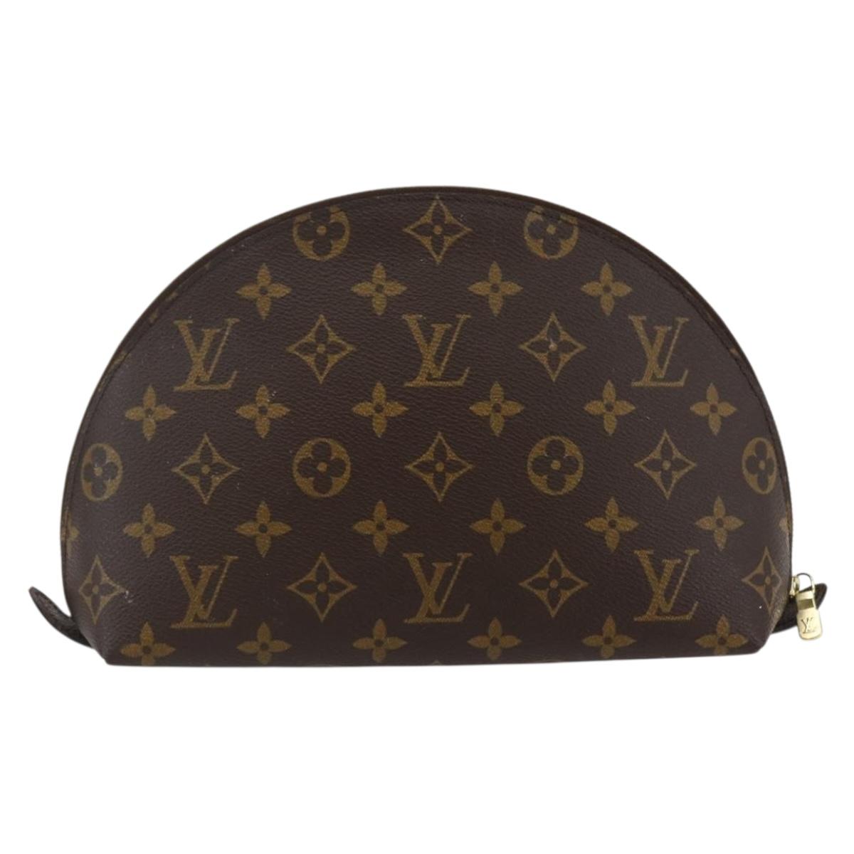 LOUIS VUITTON Monogram Trousse Demi Ronde Cosmetic Pouch M47520 LV Auth 144956