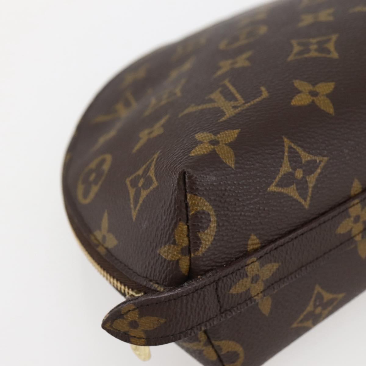 LOUIS VUITTON Monogram Trousse Demi Ronde Cosmetic Pouch M47520 LV Auth 144956