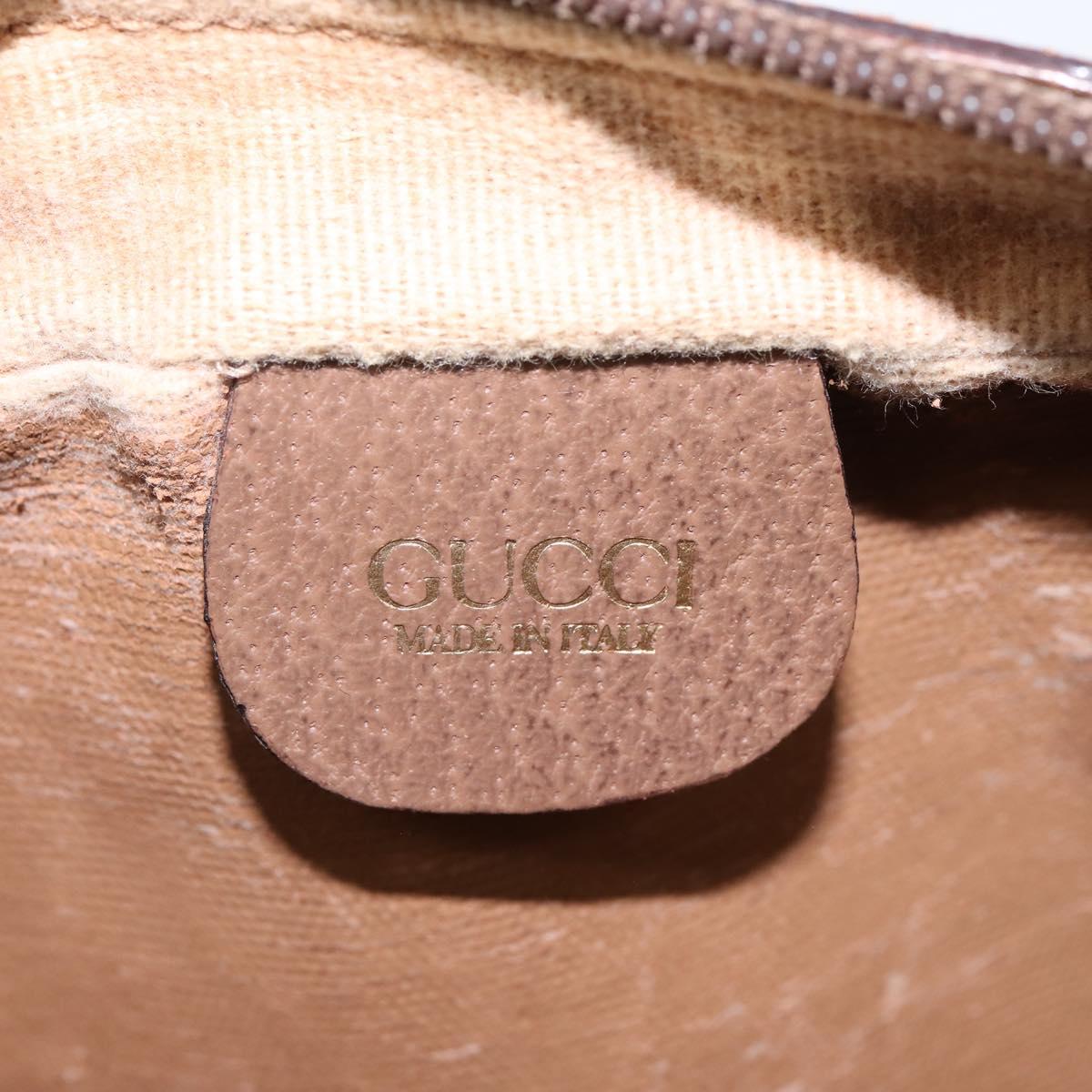 GUCCI GG Supreme Web Sherry Line Bag PVC Beige Gold 001 3443 6655 Auth 144969