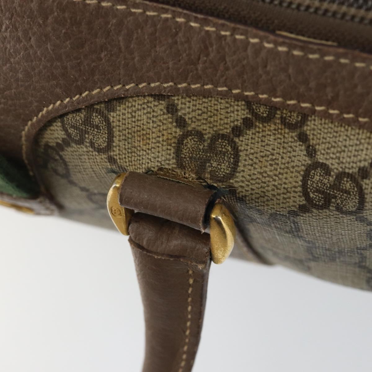 GUCCI GG Supreme Web Sherry Line Bag PVC Beige Gold 002 615 6838 Auth 144971