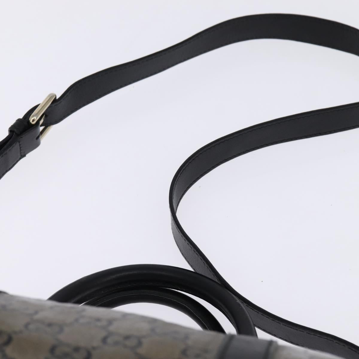 GUCCI GG Crystal Boston Bag Coated Canvas 2way Navy Gold 203696 Auth 144972