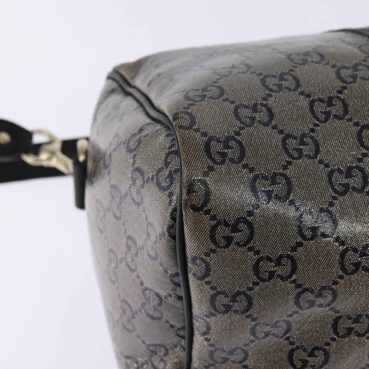 GUCCI GG Crystal Boston Bag Coated Canvas 2way Navy Gold 203696 Auth 144972