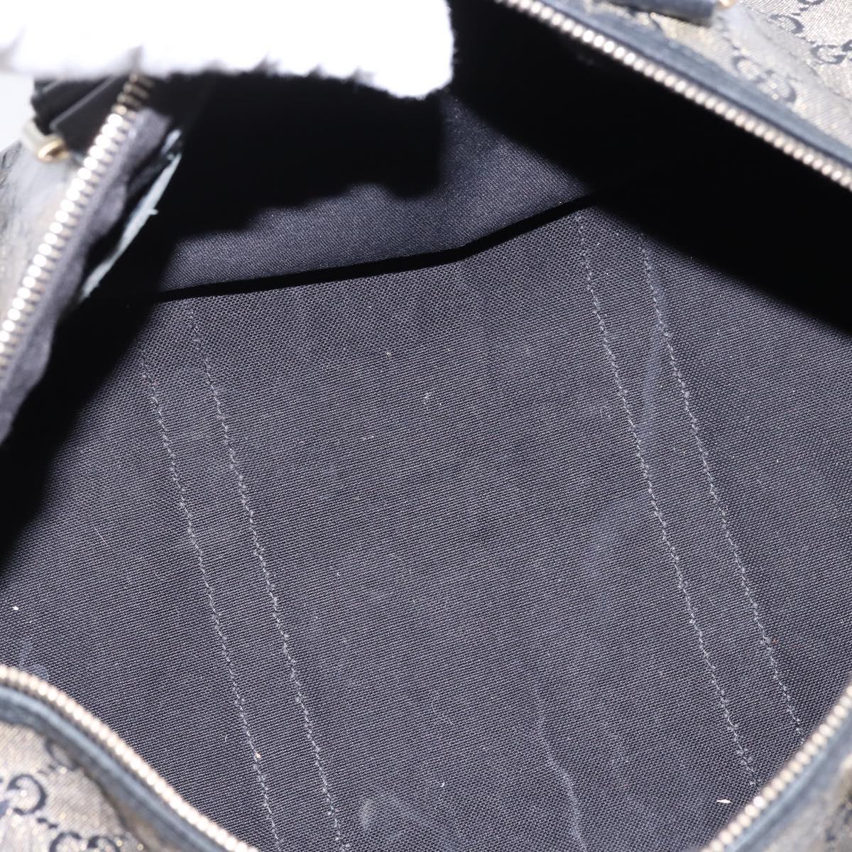 GUCCI GG Crystal Boston Bag Coated Canvas 2way Navy Gold 203696 Auth 144972