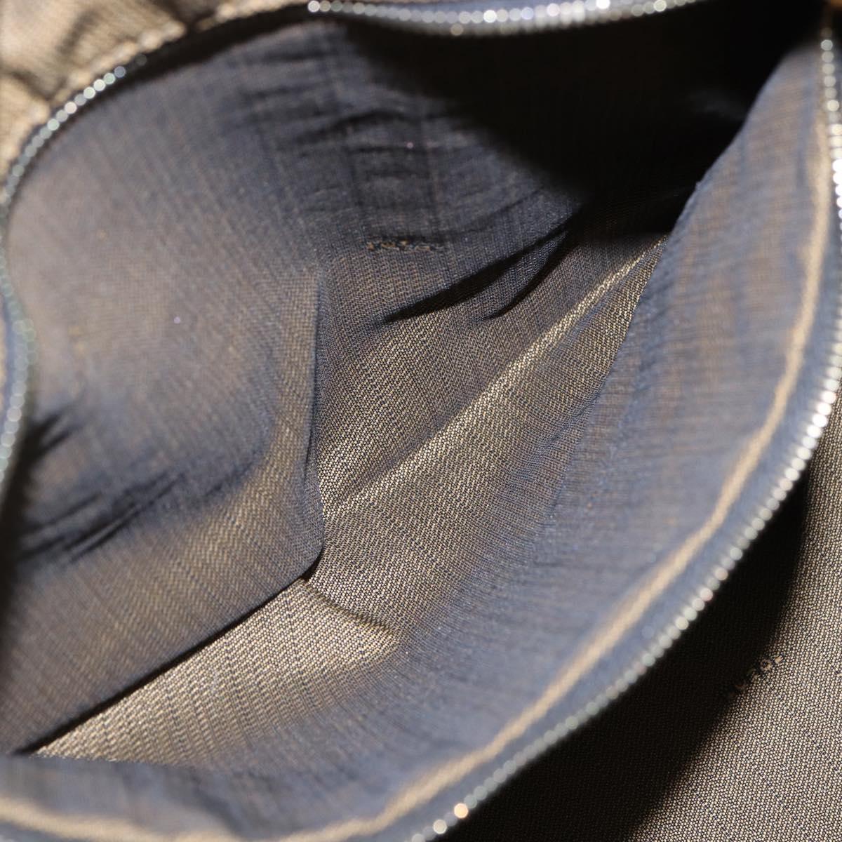 FENDI Zucca Canvas Vanity Hand Bag Black Brown Auth 144977