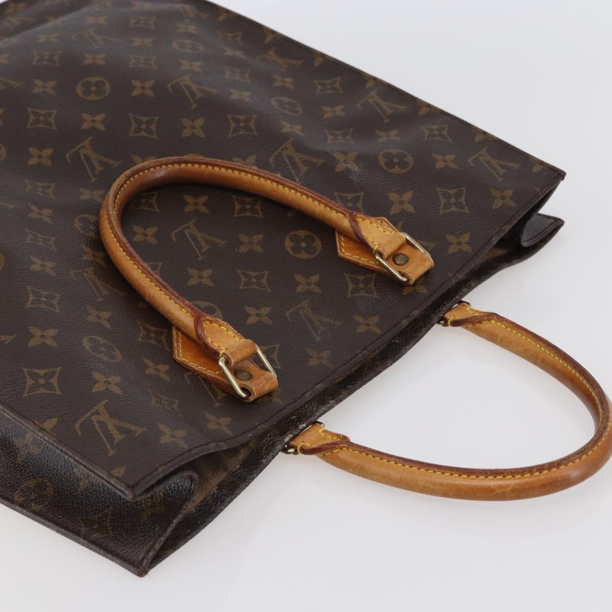 LOUIS VUITTON Monogram Sac Plat Hand Bag M51140 LV Auth 144980