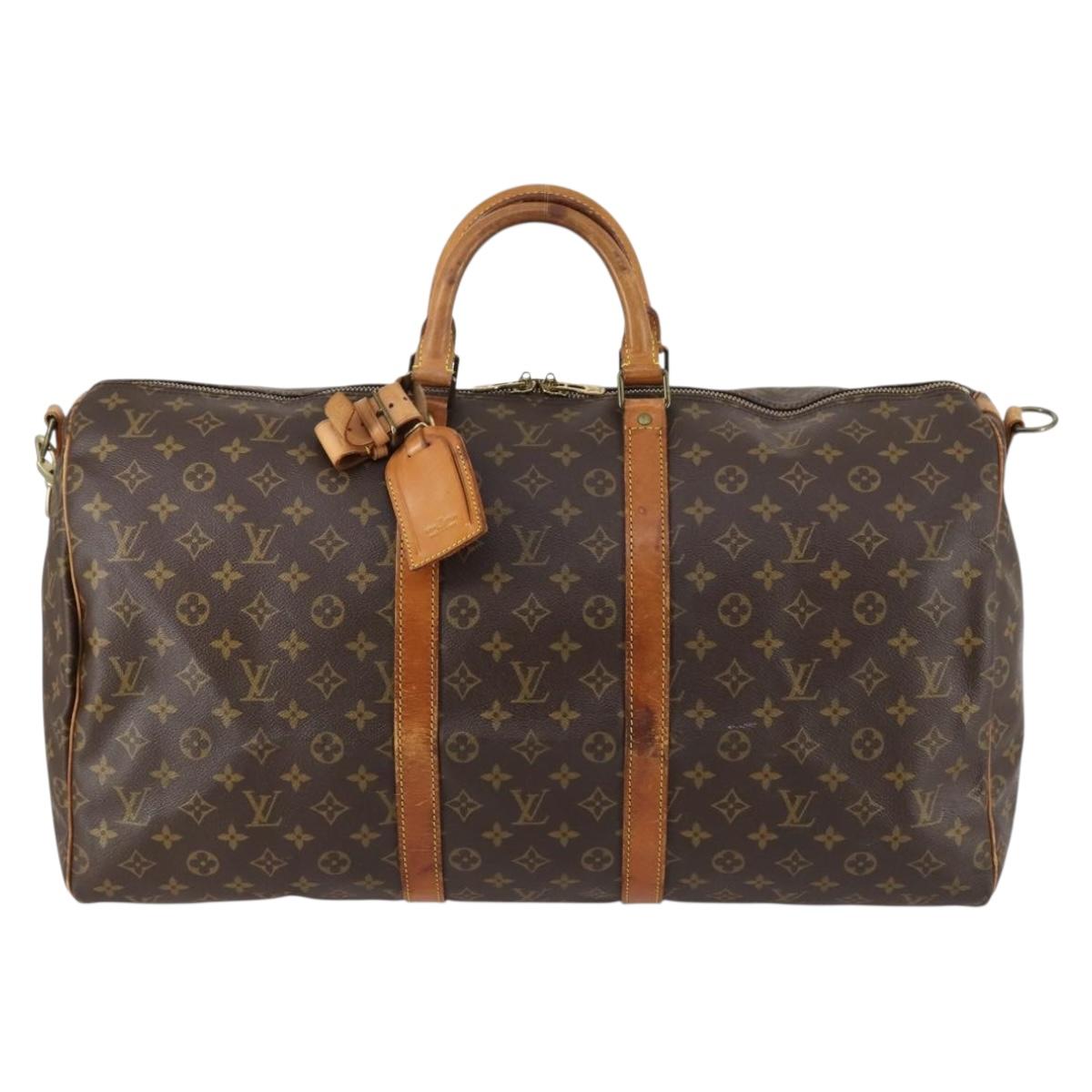 LOUIS VUITTON Monogram Keepall Bandouliere 55 Boston Bag M41414 LV Auth 144984
