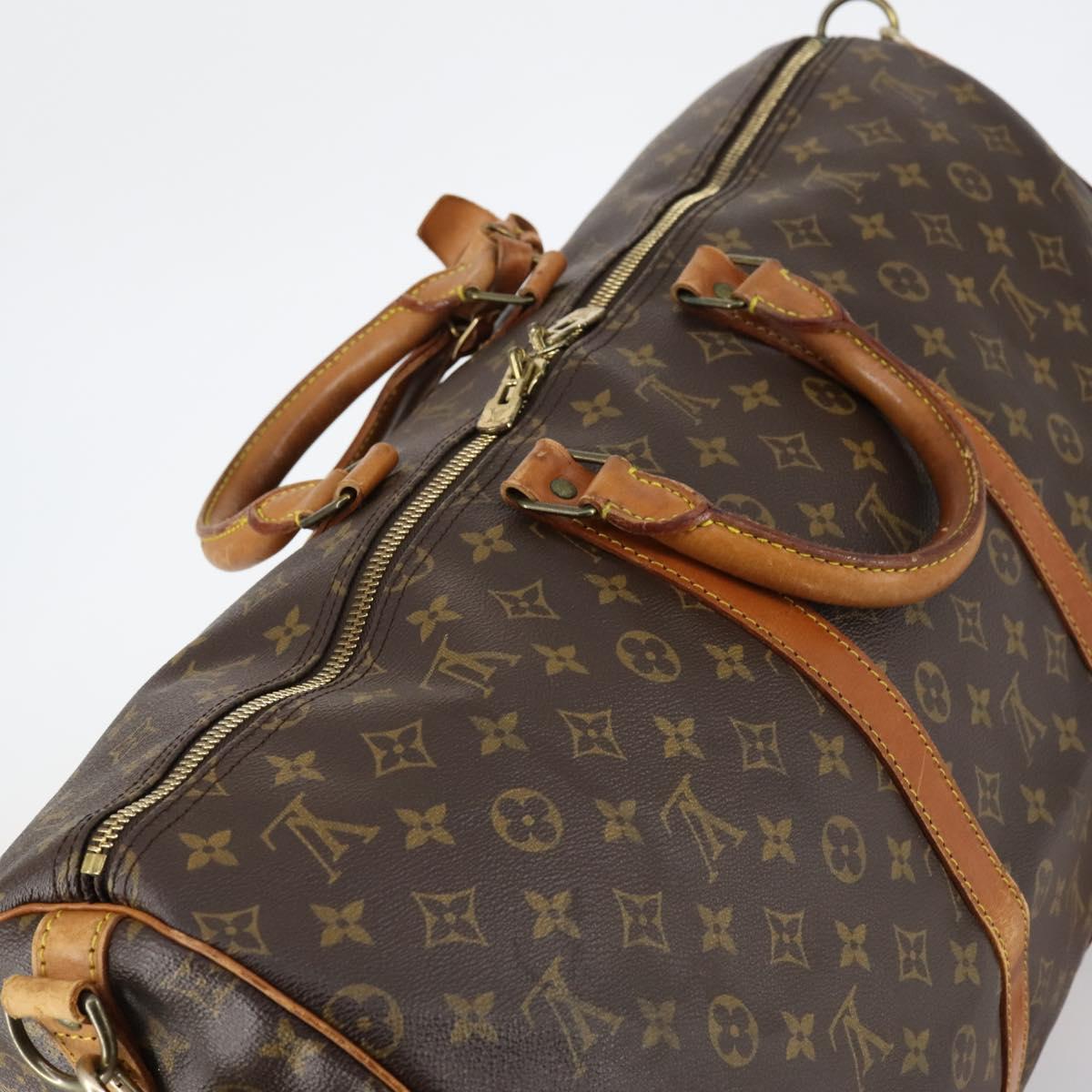 LOUIS VUITTON Monogram Keepall Bandouliere 55 Boston Bag M41414 LV Auth 144984
