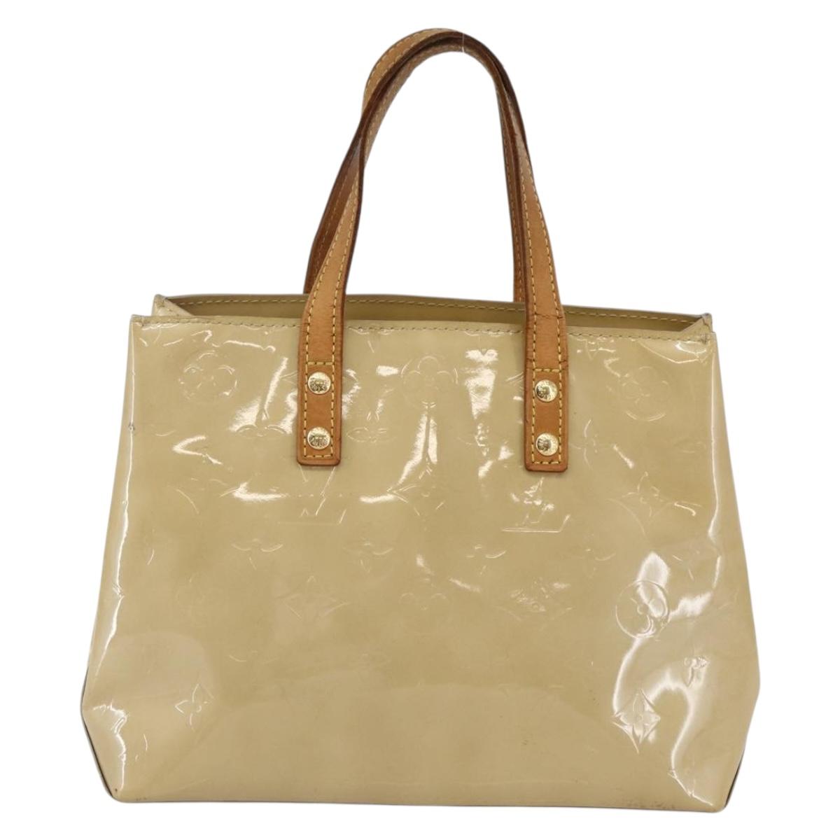 LOUIS VUITTON Monogram Vernis Reade PM Hand Bag Beige M91334 LV Auth 144987