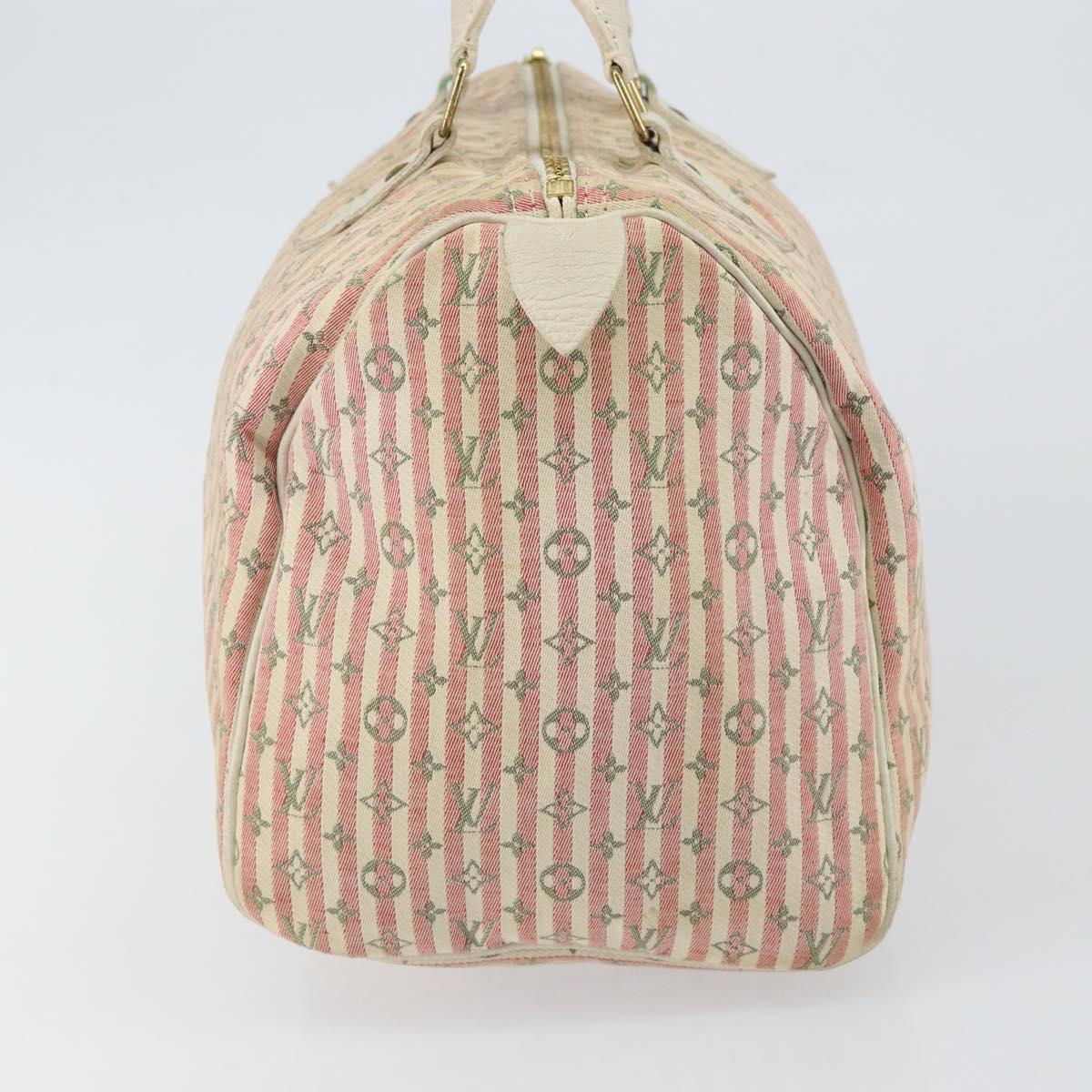 LOUIS VUITTON Monogram Mini Lin Croisette Speedy 30 Bag Pink M95501 Auth 144993