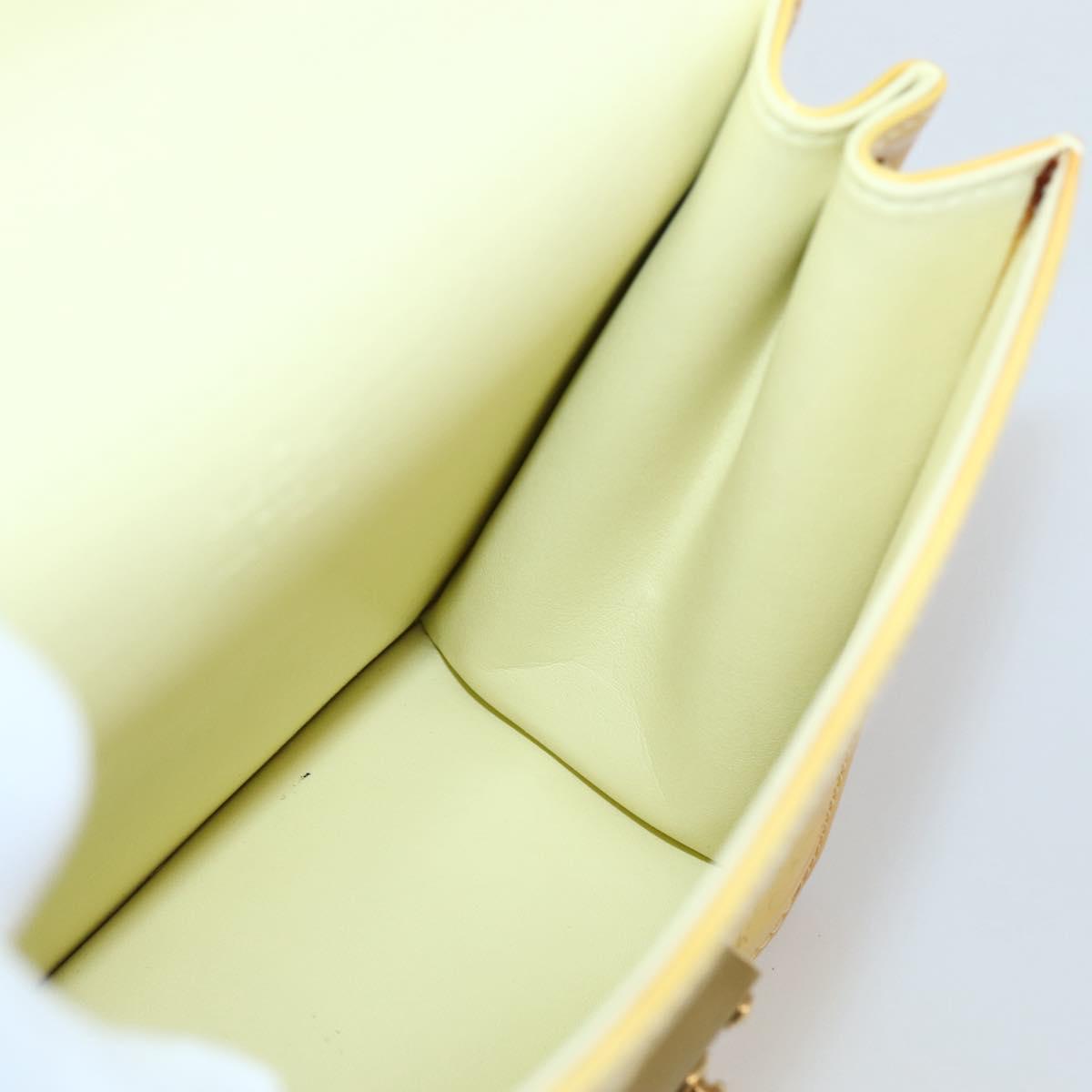 LOUIS VUITTON Monogram Vernis Spring Street Bag Lime Yellow M91068 Auth 145004