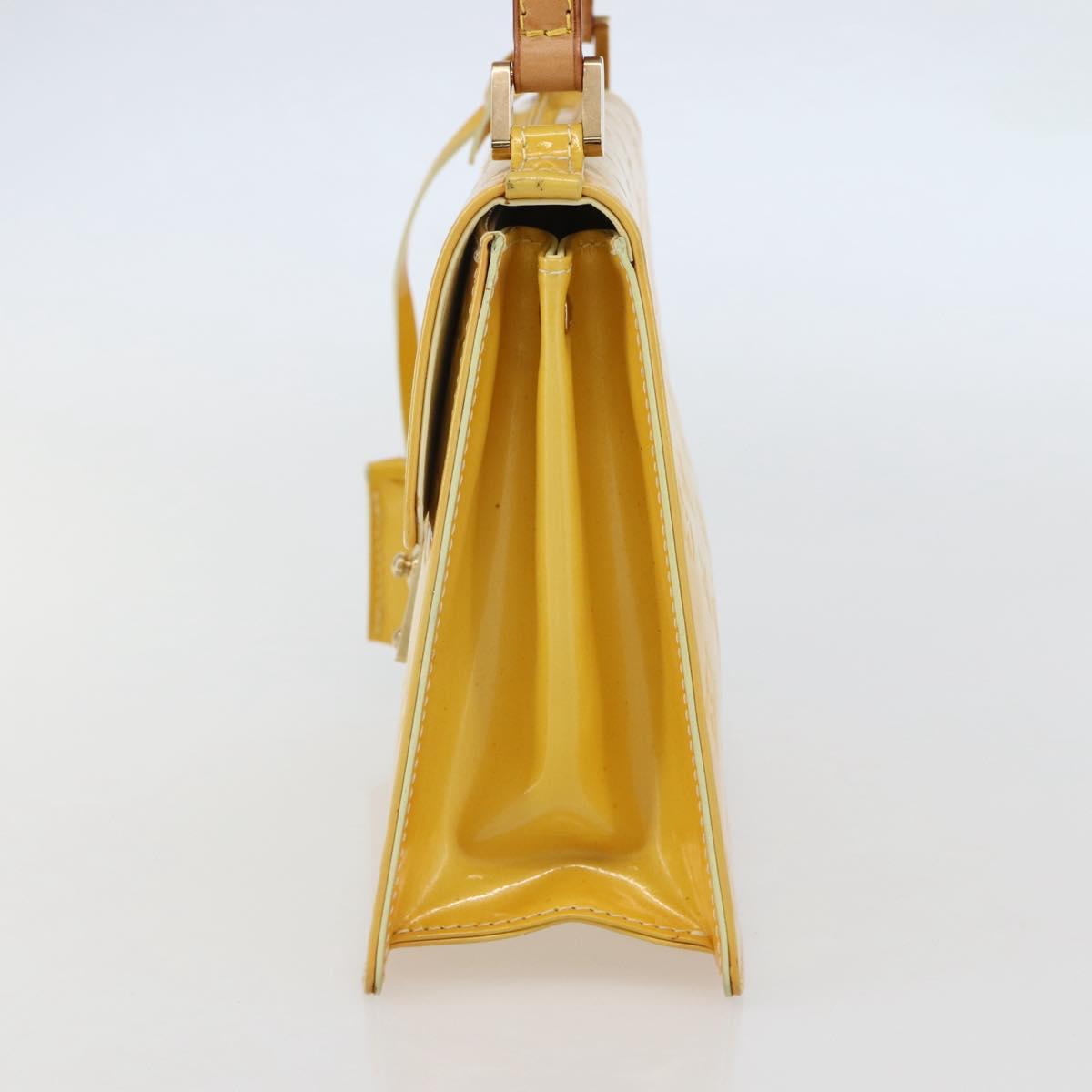 LOUIS VUITTON Monogram Vernis Spring Street Bag Lime Yellow M91068 Auth 145004