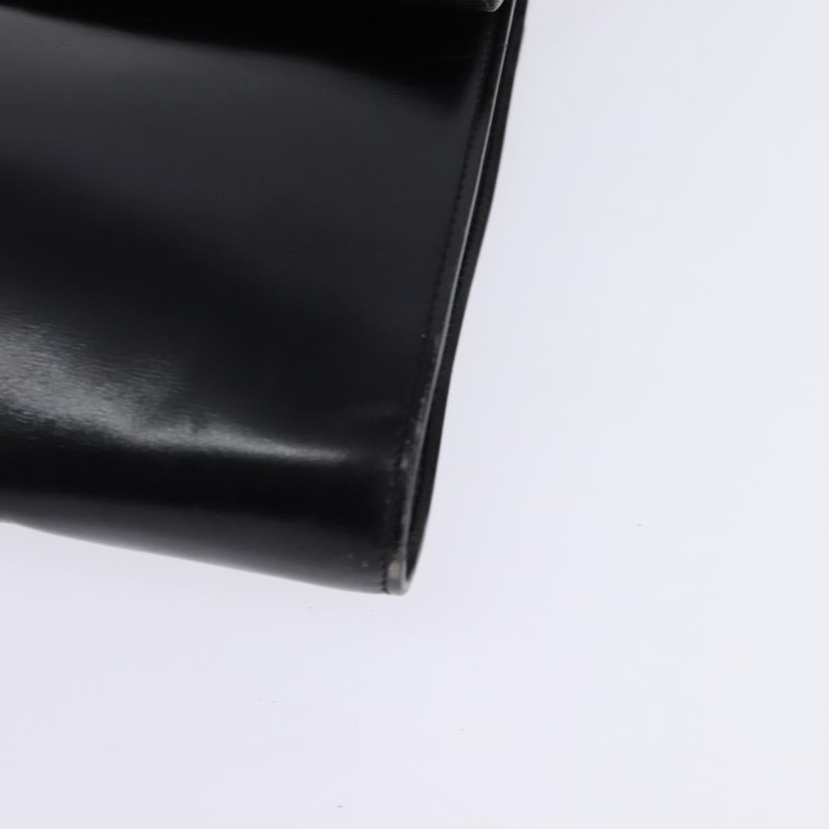 CELINE Circle Shoulder Bag Leather Black Gold Auth 145014