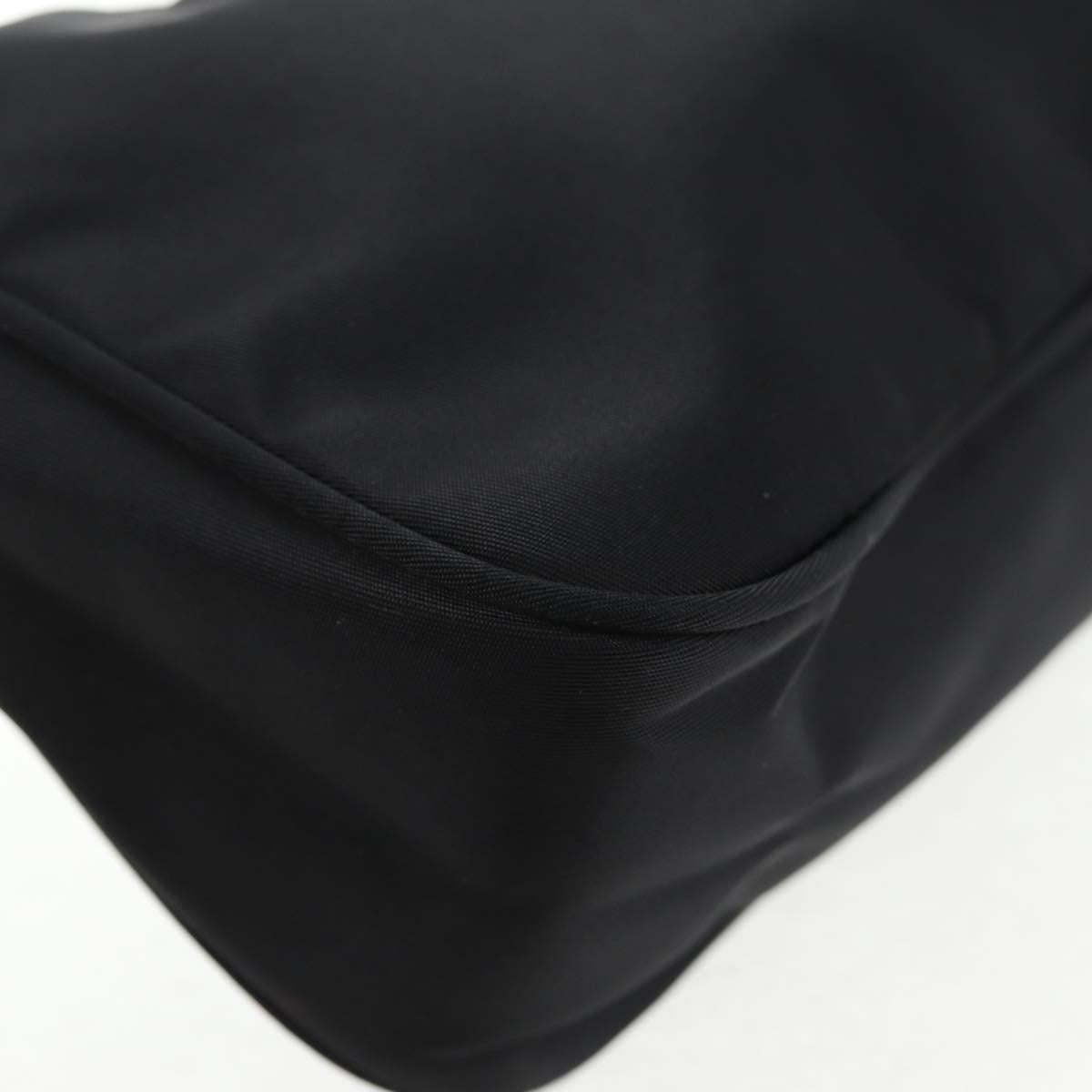 PRADA Hand Bag Nylon Black Silver Auth 145021V