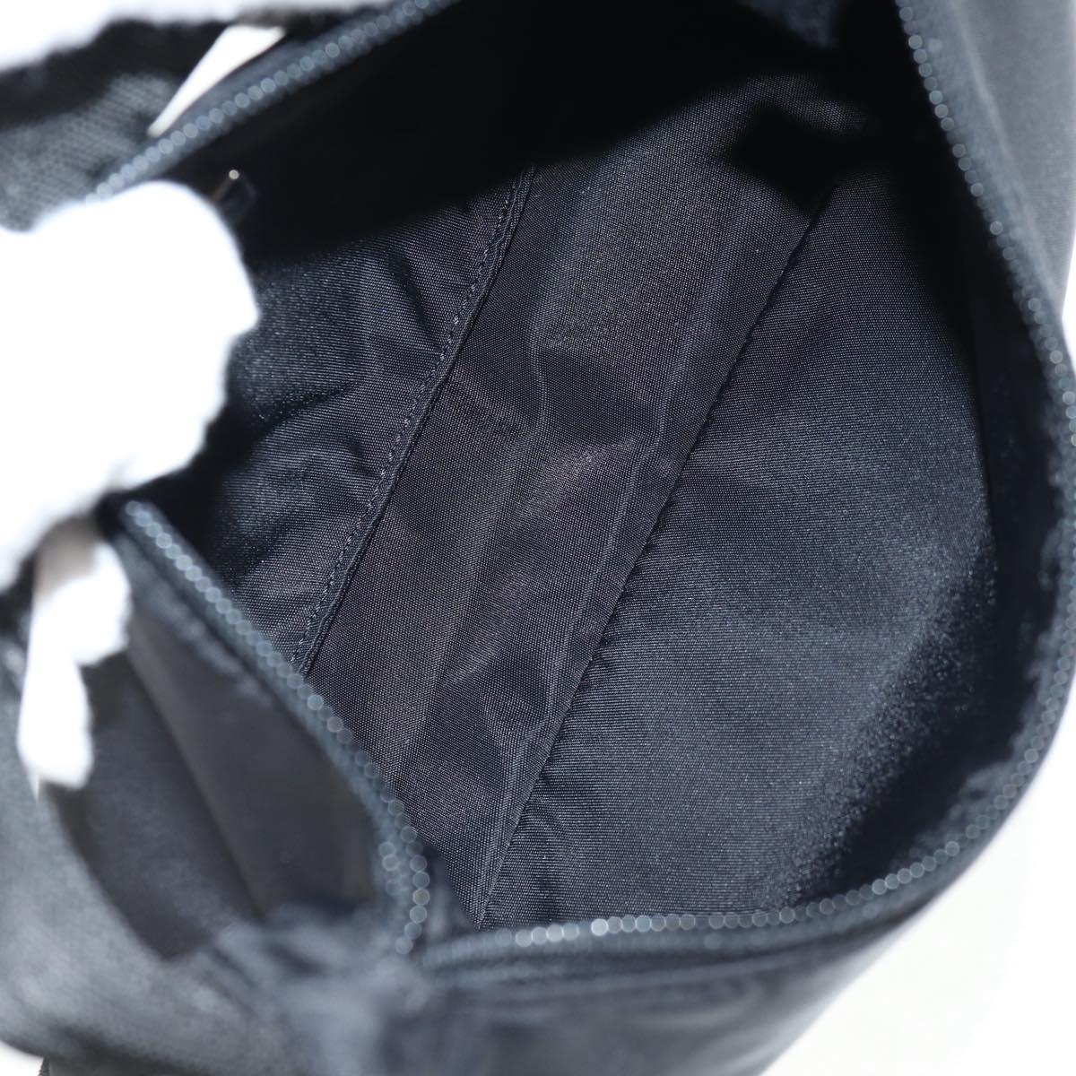 PRADA Hand Bag Nylon Black Silver Auth 145021V