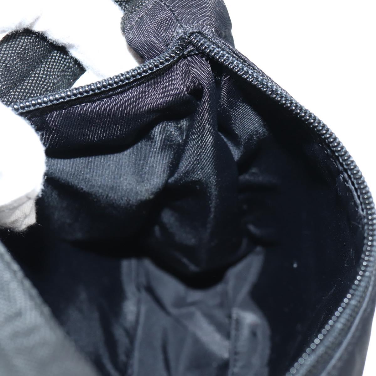 PRADA Hand Bag Nylon Black Silver Auth 145021V