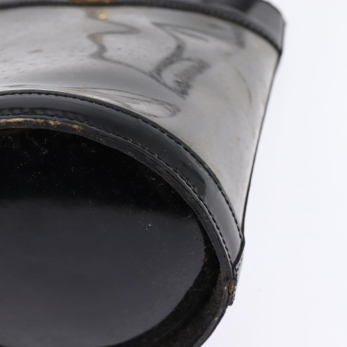 Salvatore Ferragamo Gancini Shoulder Bag Vinyl Black Gold Auth 145025