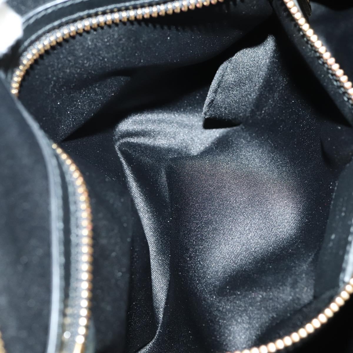 Salvatore Ferragamo Gancini Hand Bag tweed Black Gold Auth 145029