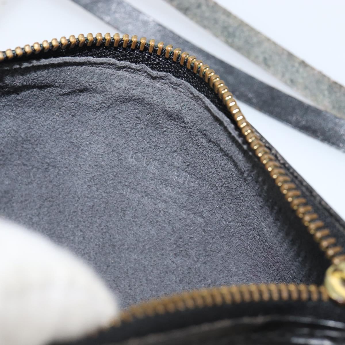 LOUIS VUITTON Epi Soufflot Pouch Black LV Auth 145034