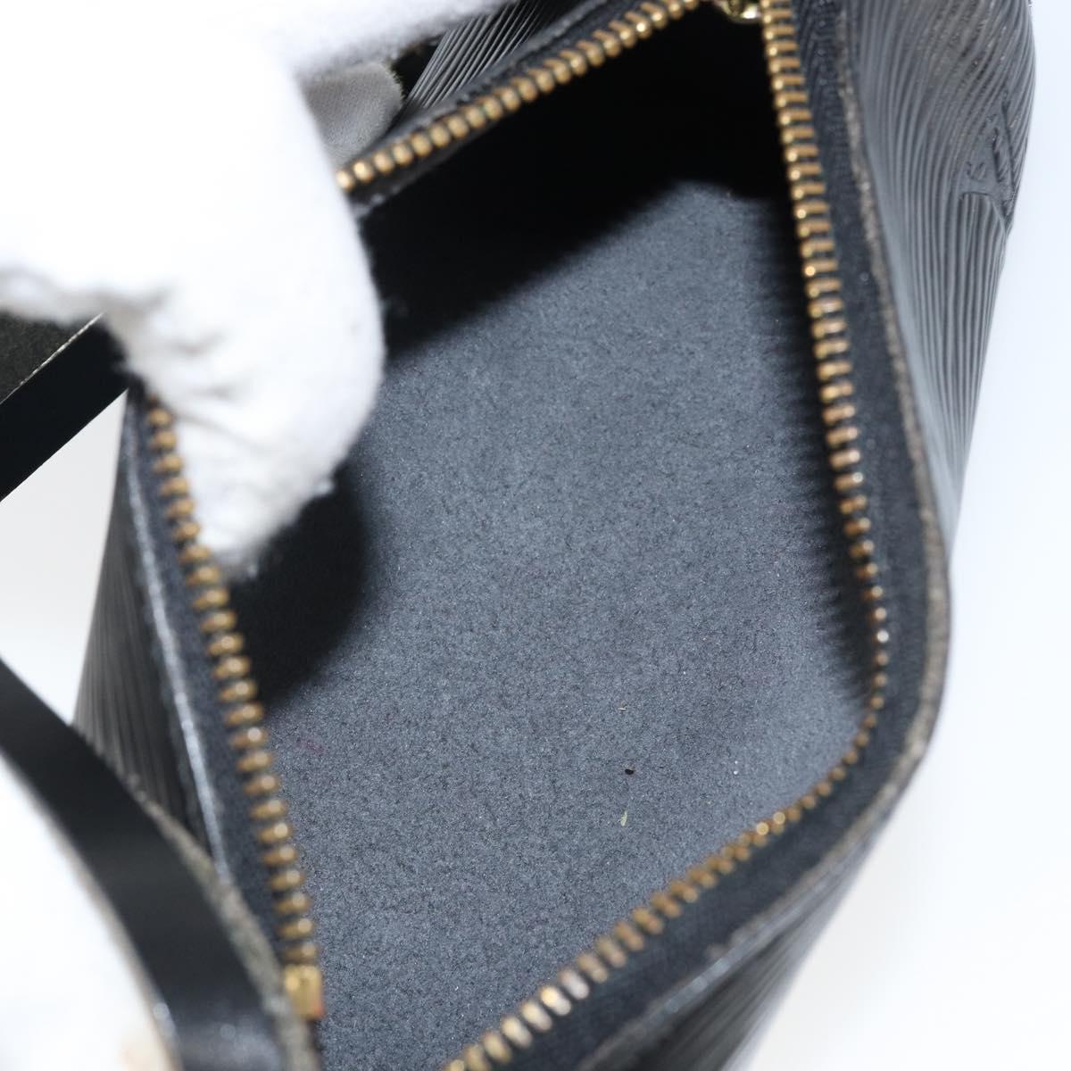 LOUIS VUITTON Epi Soufflot Pouch Black LV Auth 145034