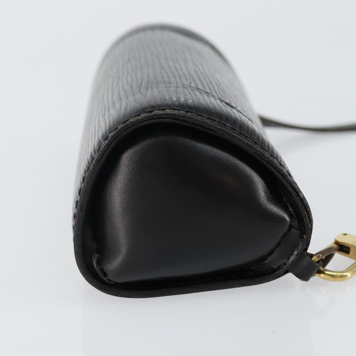 LOUIS VUITTON Epi Soufflot Pouch Black LV Auth 145034