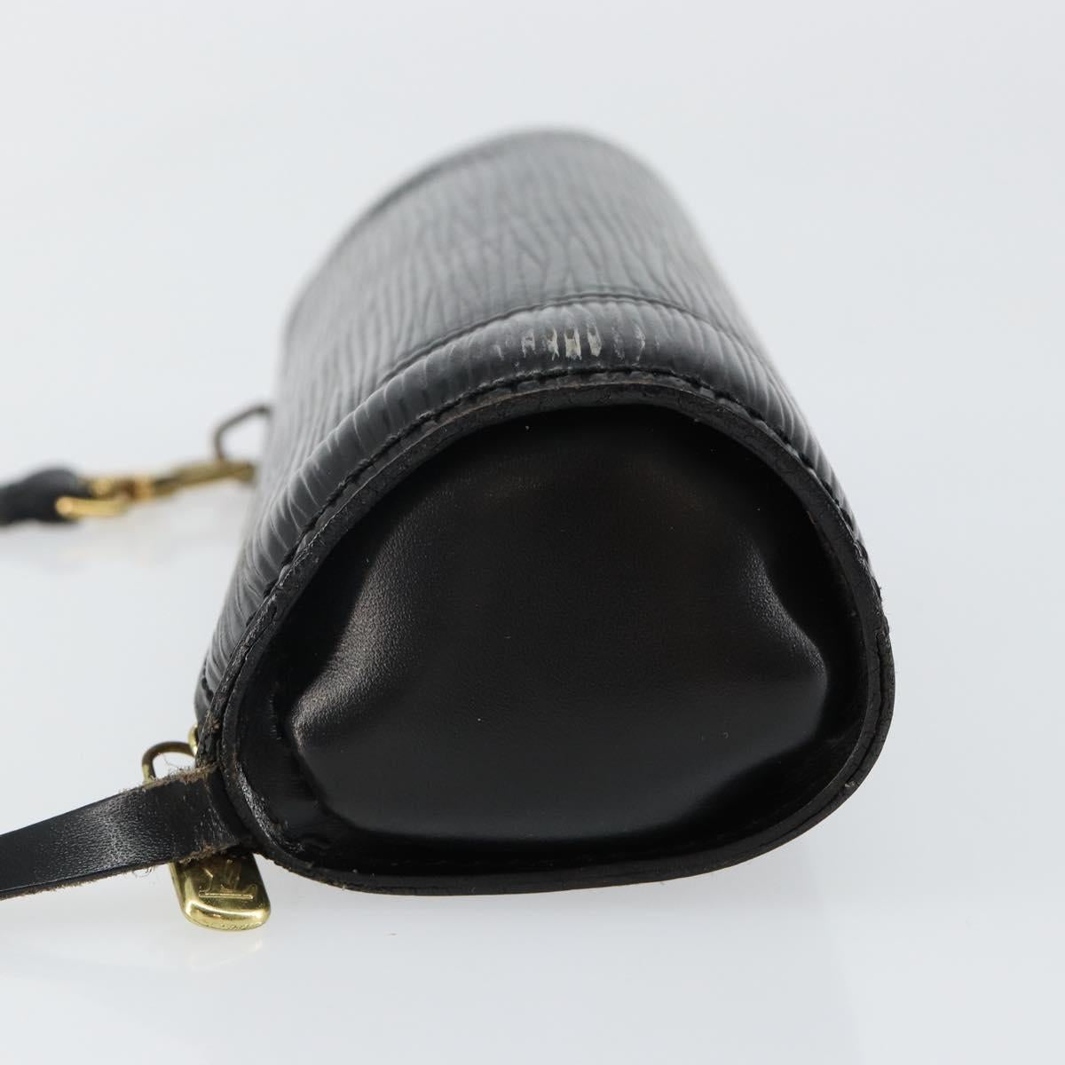 LOUIS VUITTON Epi Soufflot Pouch Black LV Auth 145034