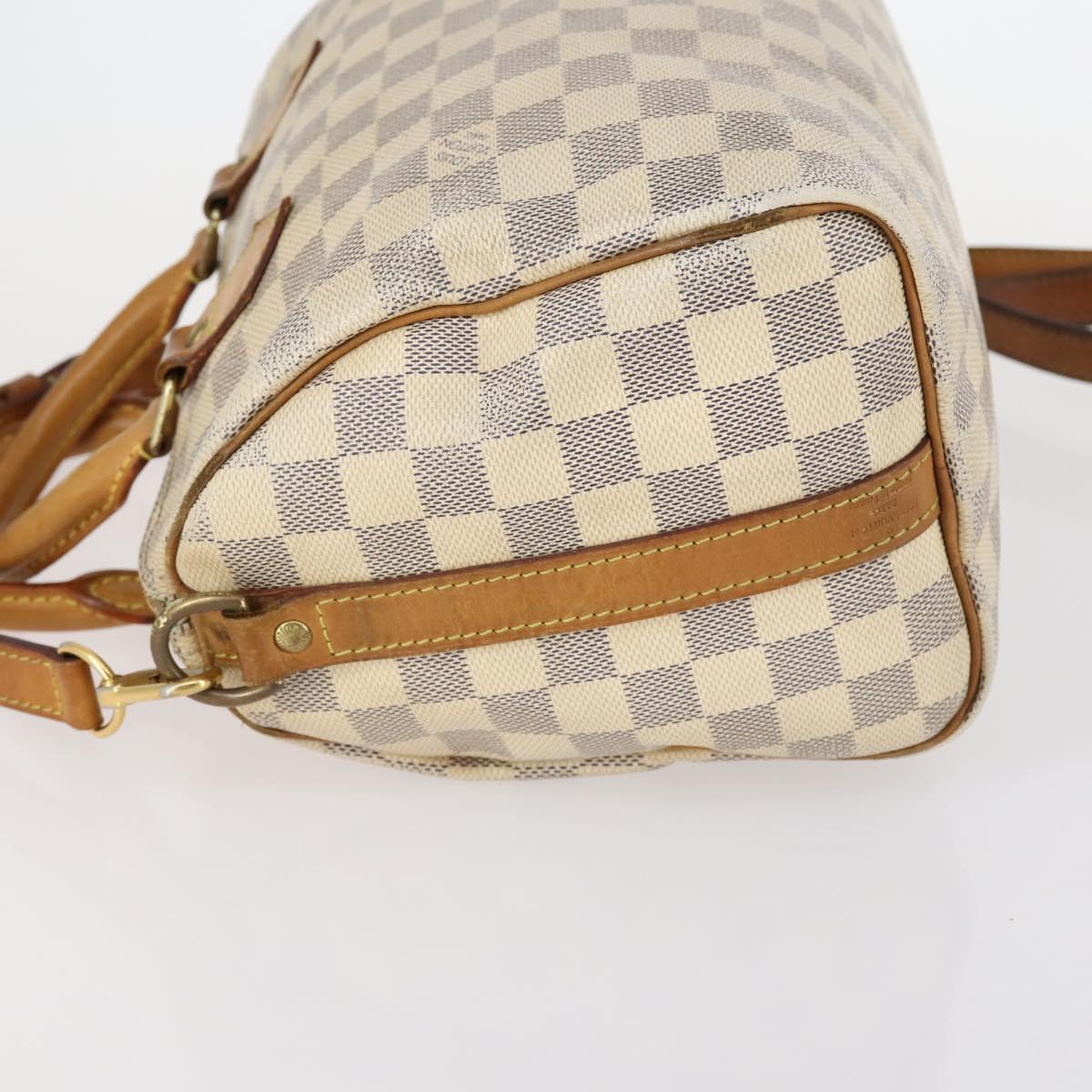 LOUIS VUITTON Damier Azur Speedy Bandouliere 25 Hand Bag N41000 LV Auth 145036
