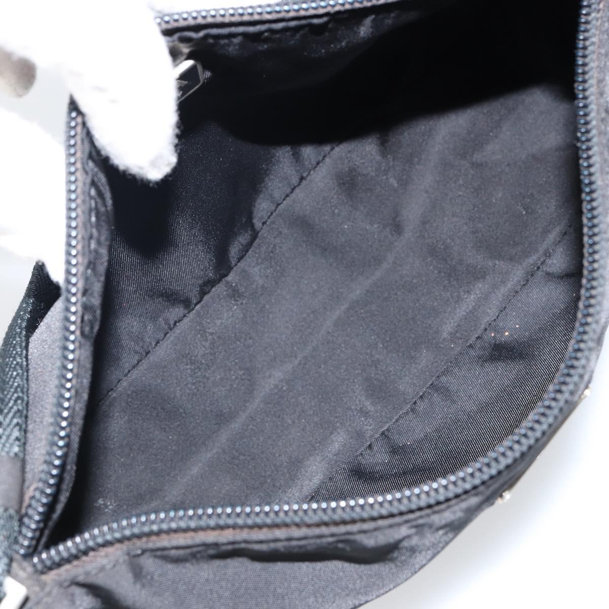 PRADA Accessory Pouch Nylon Black Silver Auth 145046