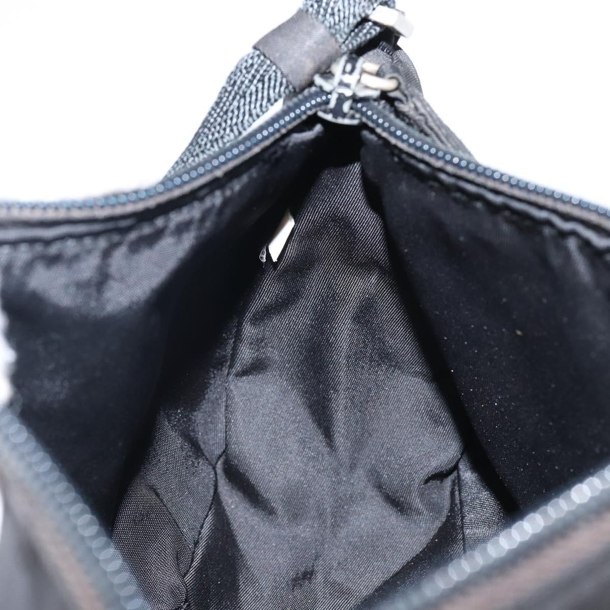 PRADA Accessory Pouch Nylon Black Silver Auth 145046