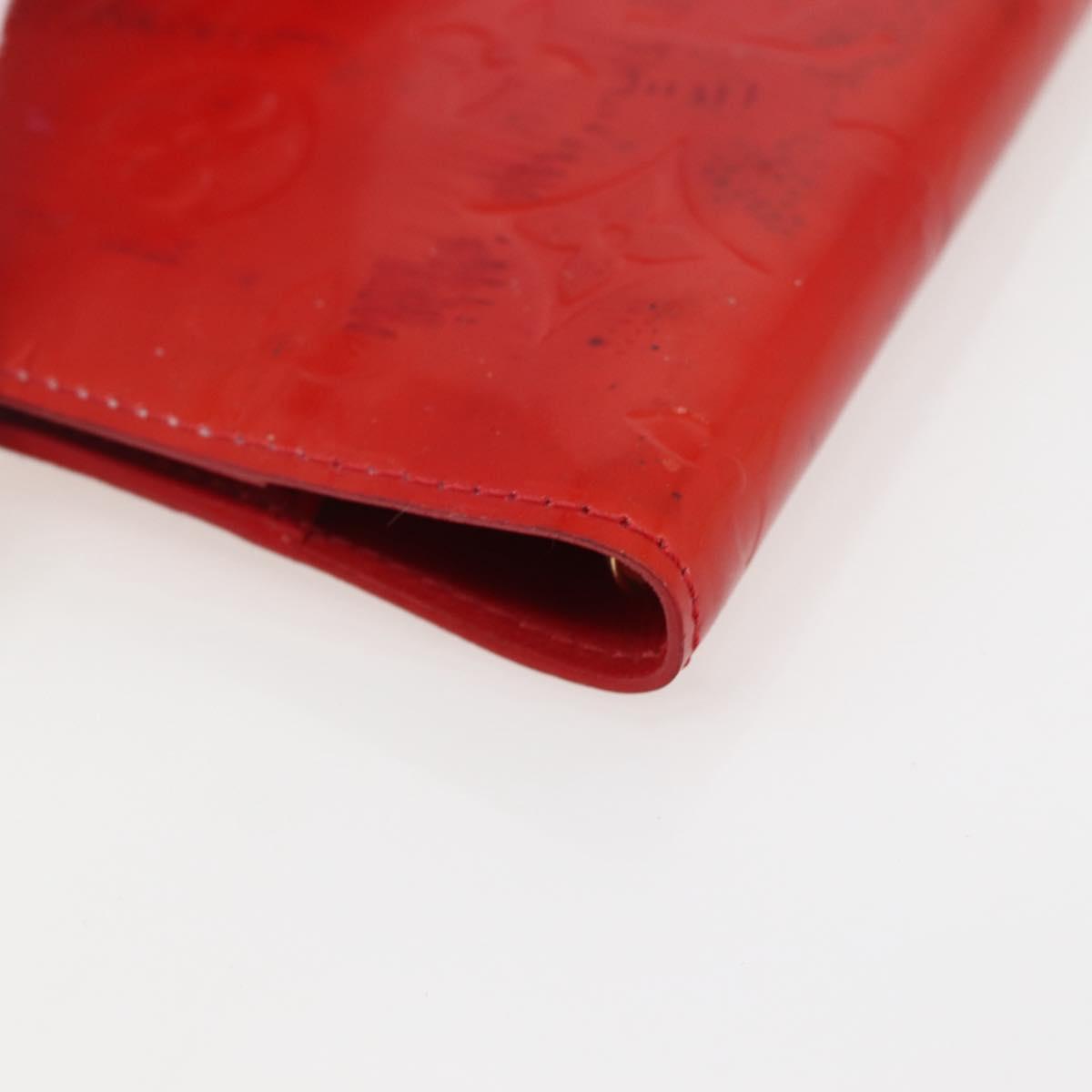 LOUIS VUITTON Monogram Vernis Agenda PM Planner Cover Rouge R21003 Auth 145054