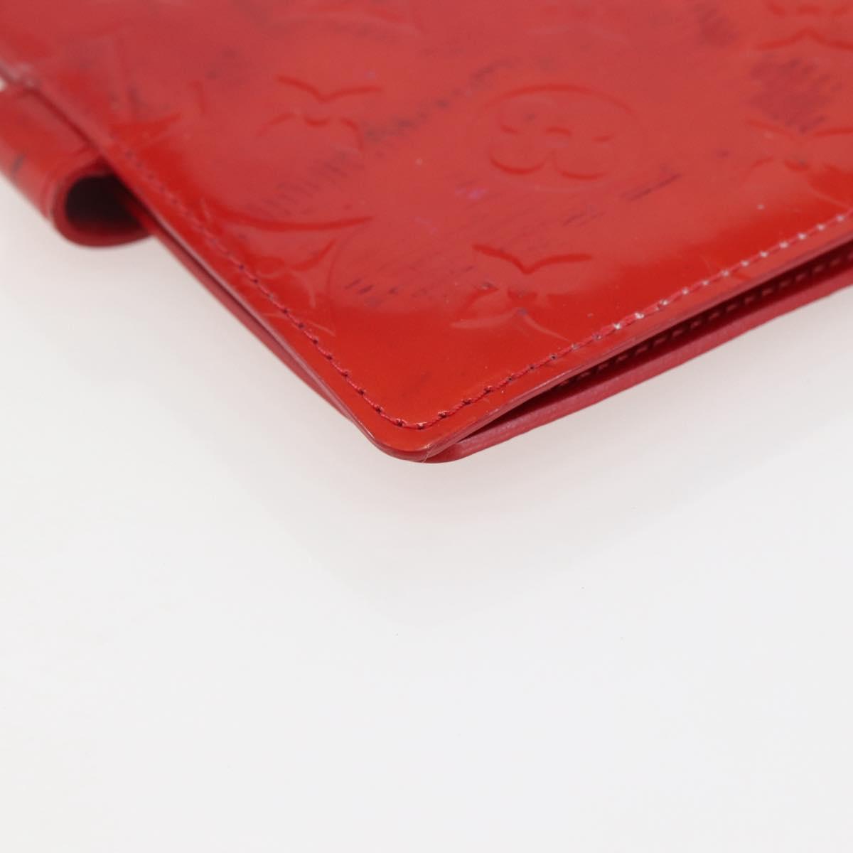 LOUIS VUITTON Monogram Vernis Agenda PM Planner Cover Rouge R21003 Auth 145054