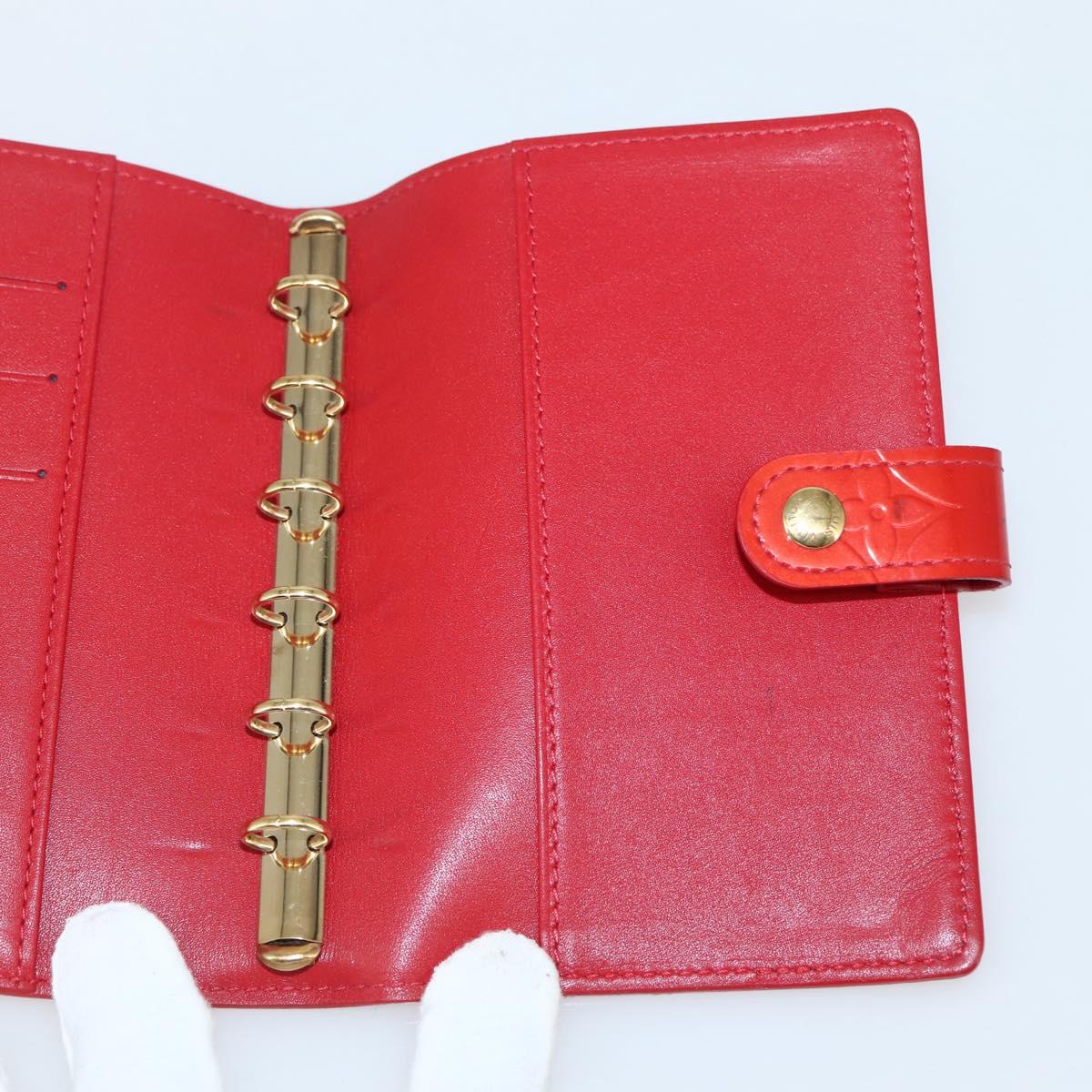 LOUIS VUITTON Monogram Vernis Agenda PM Planner Cover Rouge R21003 Auth 145054
