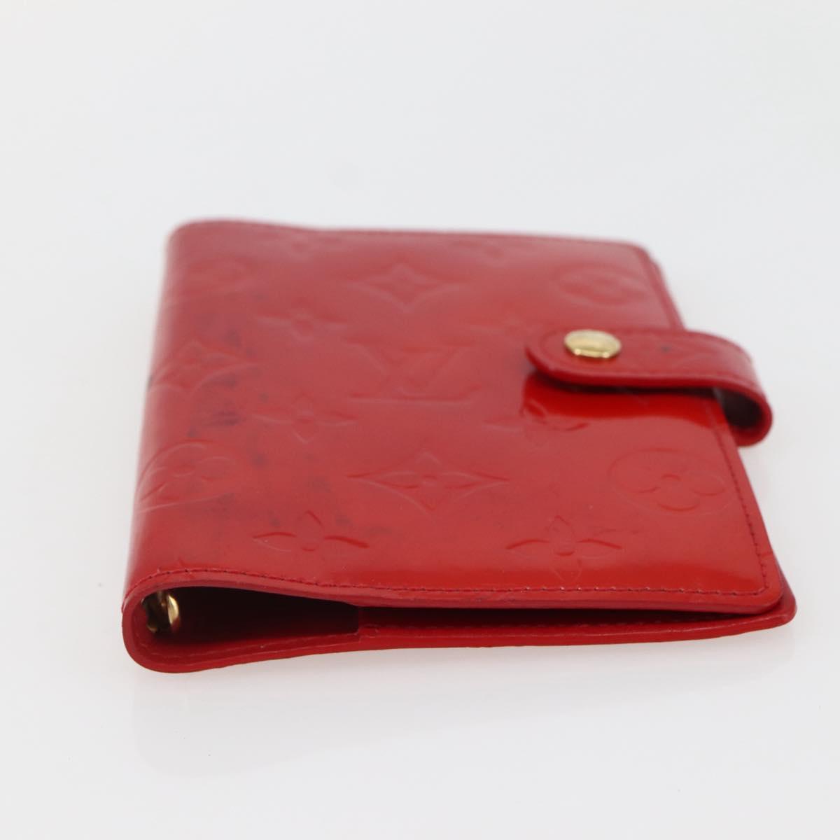 LOUIS VUITTON Monogram Vernis Agenda PM Planner Cover Rouge R21003 Auth 145054
