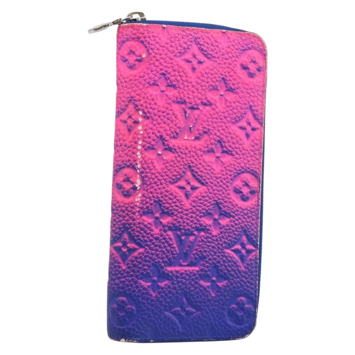 LOUIS VUITTON Illusion Zippy Wallet Vertical NM Wallet Pink M81243 Auth 145059