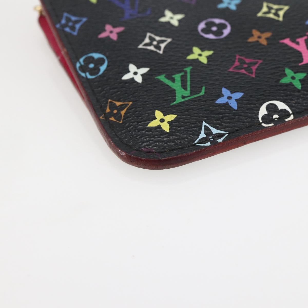 LOUIS VUITTON Multicolor Pochette Cles NM Coin Purse Black M60279 Auth 145060V