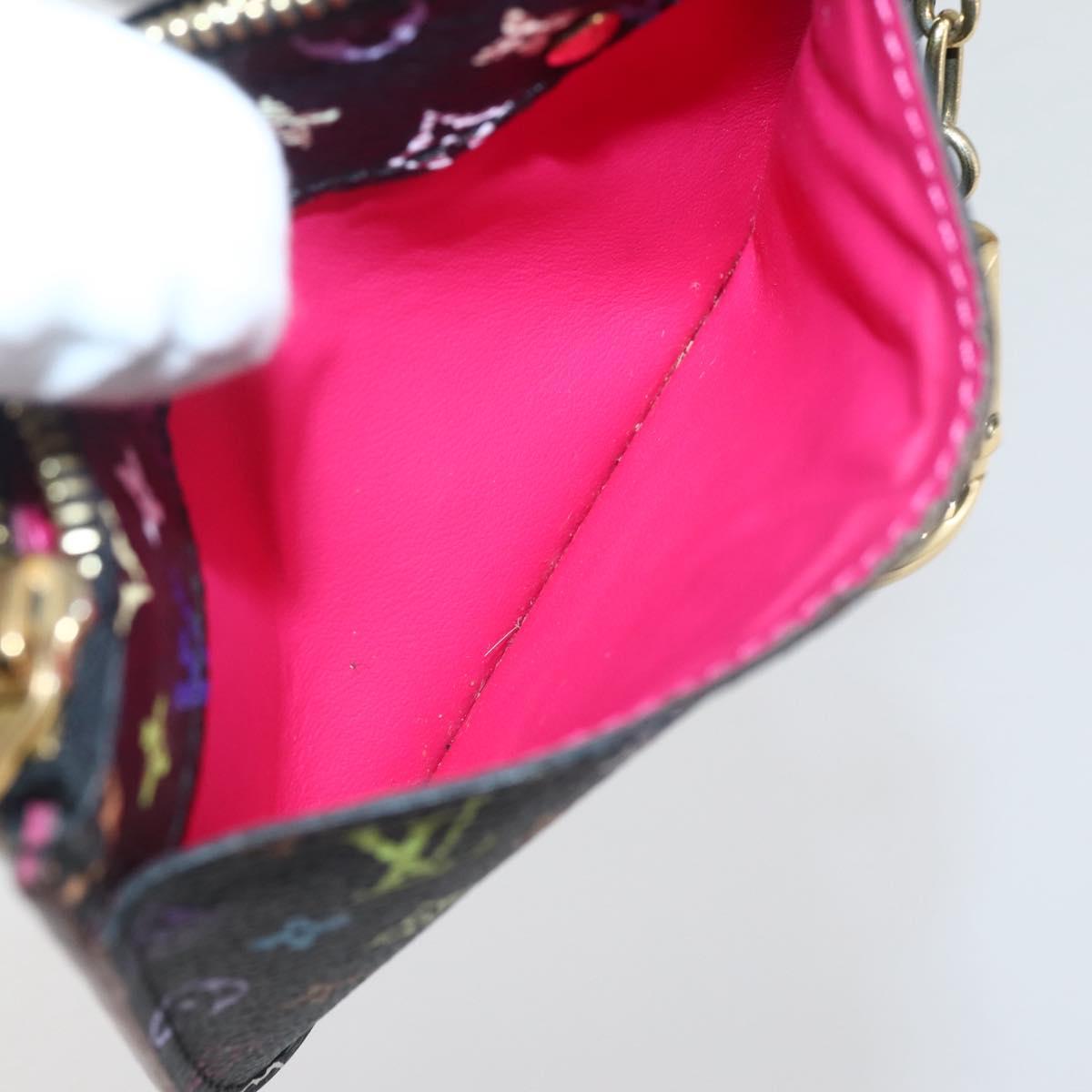 LOUIS VUITTON Multicolor Pochette Cles NM Coin Purse Black M60279 Auth 145060V