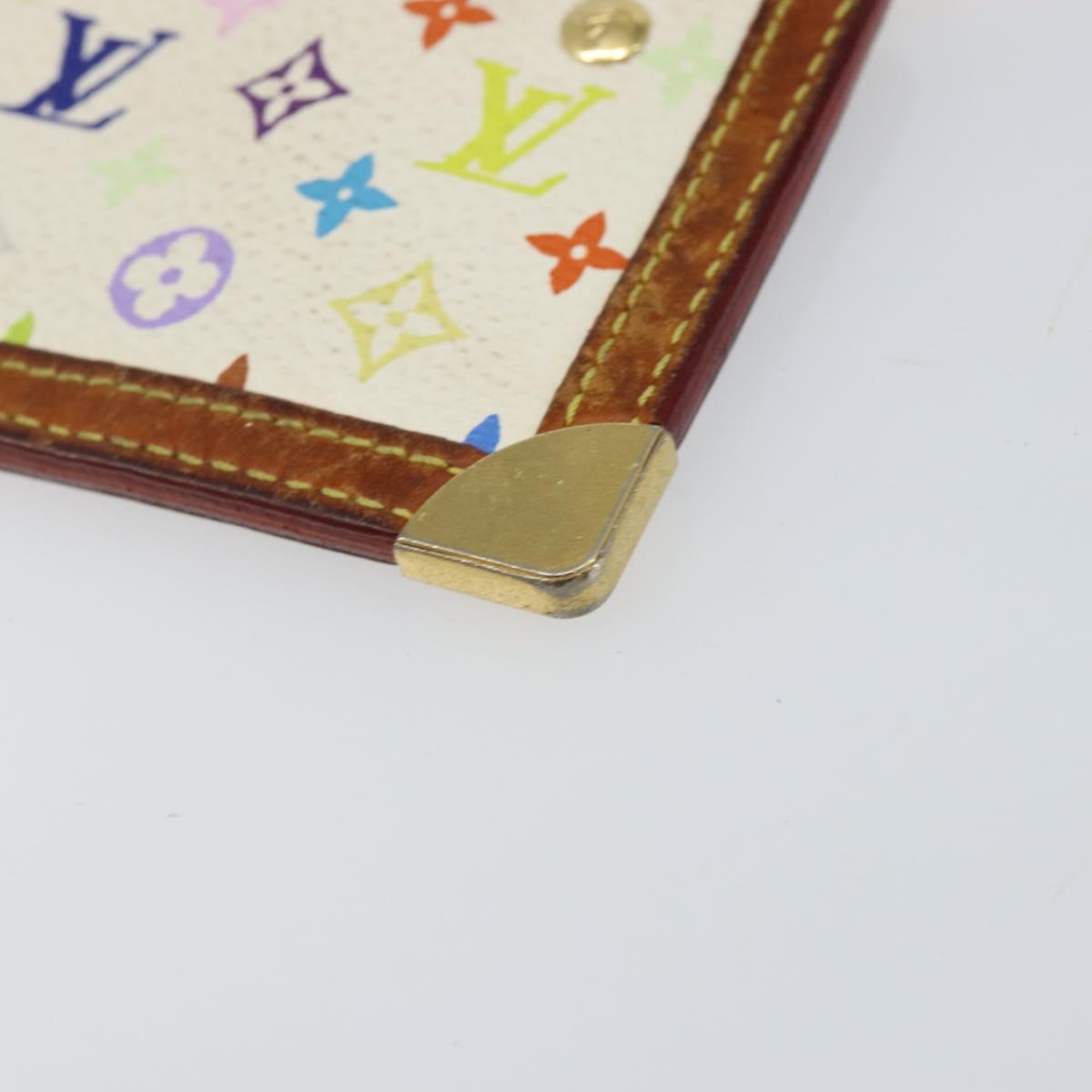 LOUIS VUITTON Multicolor Pochette Cles Coin Purse White M92655 LV Auth 145061