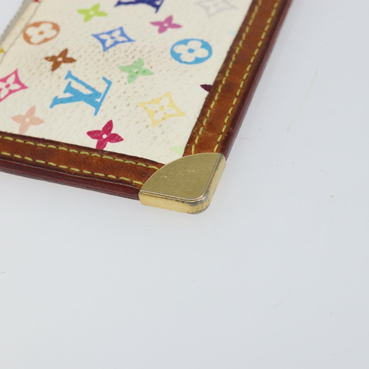 LOUIS VUITTON Multicolor Pochette Cles Coin Purse White M92655 LV Auth 145061