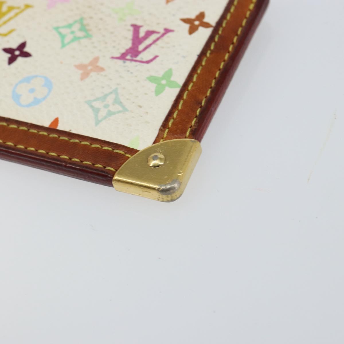 LOUIS VUITTON Multicolor Pochette Cles Coin Purse White M92655 LV Auth 145061